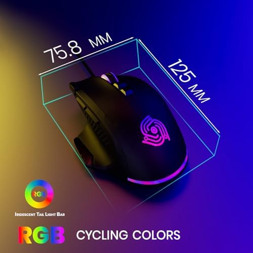 Wired Gaming Mouse – Programmable Mouse with Rapid Fire & Sniper Buttons