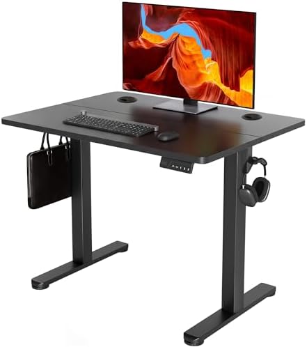 YDN 32 x 19 Inch Black Electric Standing Desk