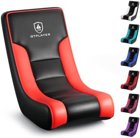 GTPLAYER Floor Rocker Gaming Chair – Adjustable Angle Limiter, Ultra Lightweight Ergonomic Floor Rocking Game Seat for Gaming and Lounging, Red