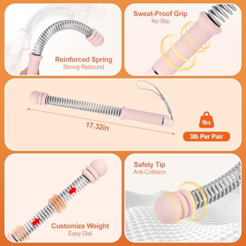 Adjustable Weighted Ropeless Battle Ropes for Home Gym, Heavy Duty Portable Workout Rope for Strength Building & Low-Impact Cardio, Fitness Equipment for Men & Women with HIIT Training