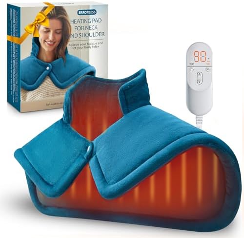 Heating Pad for Neck Shoulders Back, Electric Heat Pads, Weighted Heated Wrap for Daily Relax 6 Heat Settings 4 Auto Timers, Birthday Gifts for Women Men Mom Dad Wife Husband, 17"x23", ETL Certified