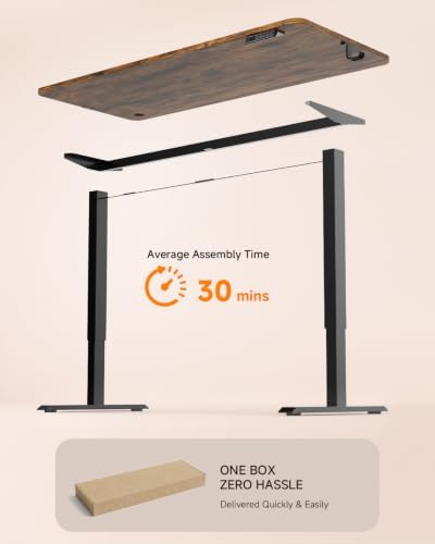 Standing Desk, 55 × 24 Inches Electric Height Adjustable, Home Office