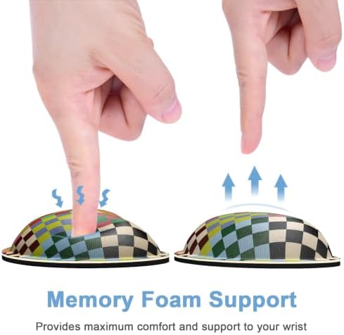Dapesuom Mouse Wrist Rest, Cute Ergonomic Memory Foam Mouse Wrist for Computer Desk Mats Support, Hand Rest Pad Cushion for Gaming, Office, Laptop, Men, Women, Pain Relief & Easy Typing, Vintage Multi