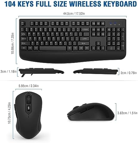 EDJO Wireless Keyboard and Mouse Combo, USB Plug & Play (2 Pack)