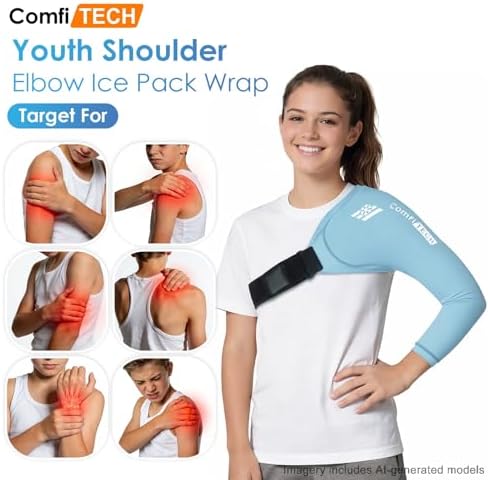 ComfiTECH Youth Shoulder Arm Ice Pack Wrap for Young Pitchers, Large