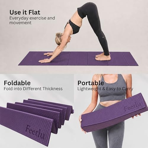 Foldable Yoga Mat, 72" x 24", 6/8/10/12mm