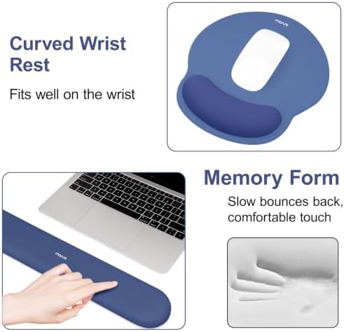 MOSISO Wrist Rest Support for Mouse Pad&Keyboard Set, Royal Blue