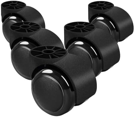 2 Inch Wheels for Office Chairs Replacement, Heavy Duty Rubber Rotating Computer Desk Chair Caster, Safe for All Wood Floors and Carpet, Universal Standard Stem Size Fits 99% (A13004)