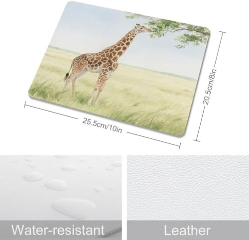Mouse Pad Giraffe Stretching Its Neck to Eat Leaves Printed Non-Slip Desk Mat Writing Pad and Blotting Paper for Office Work Home Decoration