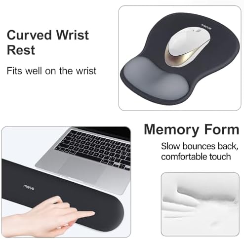 MOSISO Wrist Rest Support for Mouse Pad&Keyboard Set, Slate Gray