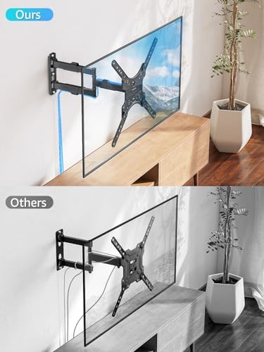 MOUNTUP Full Motion TV Wall Mount for Most 26-60 Inch TVs, Max VESA 400x400mm Wall Mount TV Bracket with Swivel Tilting Extension Level Adjustment for LED LCD Flat Curved TVs Up to 77 LBS, MU0018