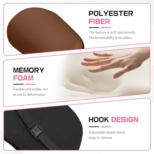 2PCS Car Neck Pillow and Lumbar Support Pillow Set, Ergonomic Memory Foam Back & Neck Support Pillows for Car Seat, Office Chair, Driver Head & Back Cushion and Pain Relief (Coffee)