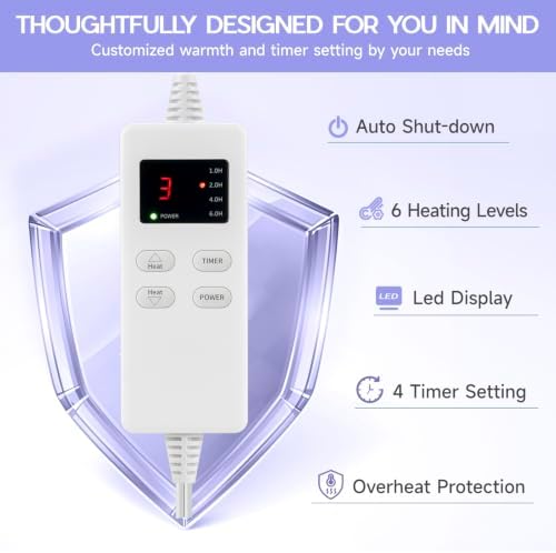 Heating Pad for Back, Neck, Abdomen, Fast Heating Electric Pad for Neck and Shoulders, Soft Dry/Moist Therapy, Auto Off Timer, Cozy Mother' s Day Gift Perfect for Women/Moms