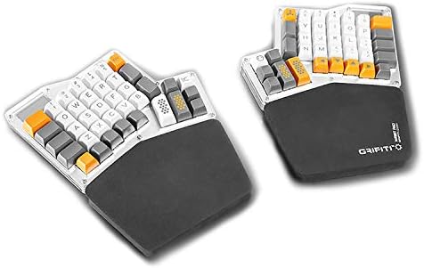 GRIFITI Fat Wrist Pad Ergodox 2 Piece Set 6.5" x 4.2" x 0.75" Mirror Wrists Rests Support Accessories for Gaming Computer Keyboard Sets - Hand Rest Ergonomic Keyboards Pads Palm Resting (Black Nylon)