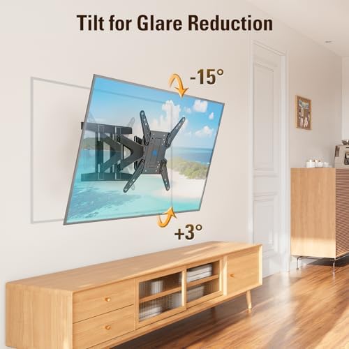 Mounting Dream Ultra Slim Full Motion TV Wall Mount, Low Profile Articulating TV Mount for 26 to 75 Inch TVs - Smooth Extension, Swivel, Tilt, Fits 16" Studs, Max VESA 400x400mm, Holds 88lbs