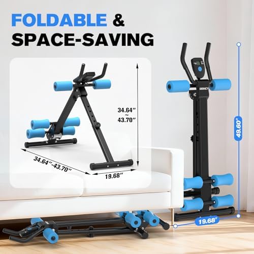 DERACY Ab Workout Machine Adjustable Ab Trainer Abdominal Trainer for Home Gym Foldable Ab Crunch Machine for Core 440 LBS