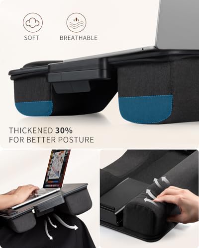 SAIJI Laptop Lap Desk, Portable Laptop Desk for Bed Fits Up to 17" Laptops