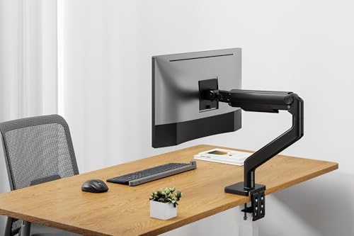 DIGITUS monitor mount – 1 screen – up to 49 inches – 20 kg load capacity – mechanical spring – for flat and curved monitors – VESA 75x75 100x100 – rotate, swivel, tilt – black