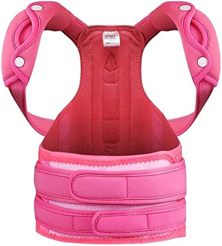 Posture Corrector Adjustable Back Shoulder Straighten Orthopedic Brace Belt for Kyphosis, Chest Slouching and Humpback, Improving Posture Back Posture (Color : Pink, Size : Medium)