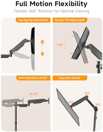 suptek Mobile Desk Workstation with Monitor Mount for up to 32" Screen, Rolling Computer Cart on Wheels,Full Keyboard Tray, CPU Holder