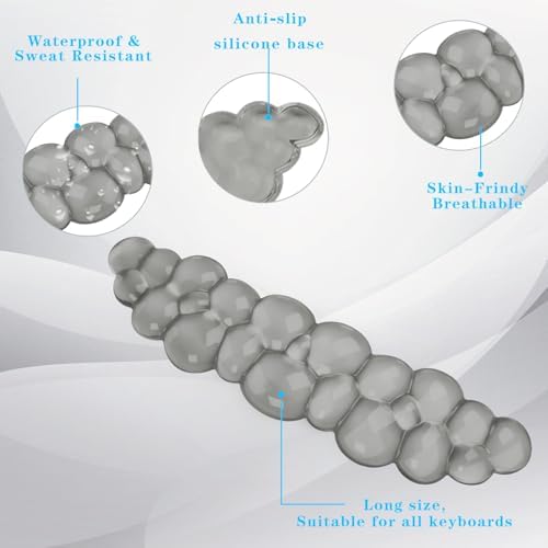 Gel Cloud Keyboard Wrist Rest, Cute Wrist Support and Arm Support Keyboard Rest for Keyboard Typing Pain Relief，Suitable for Office/Computer/Laptop/Gaming（Keyboard Wrist Rest Gray ）
