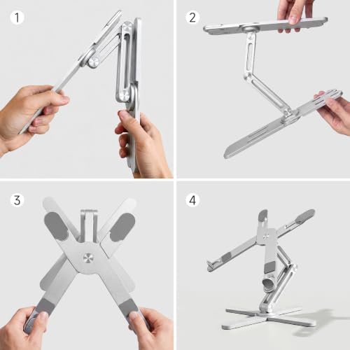 Model-X 3.0 Laptop Stand, Ladjustable Laptop Stand Desk, Ergonomic Laptop Stand Desk，360 Rotating Laptop Riser