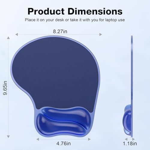 Gel Mouse Pad with Wrist Rest, Ergonomic for Laptop, Non-Slip Base