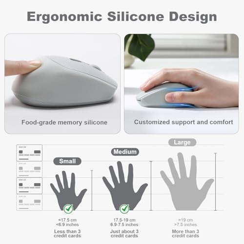 YUNZII C2 Silicone Wireless Mouse 1600 DPI Optical 2.4GHz (Gray)