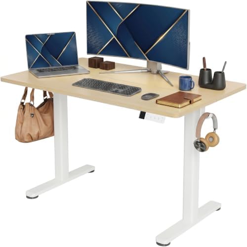 Claiks Electric Standing Desk 48x24 Inch Adjustable Desk, Nature