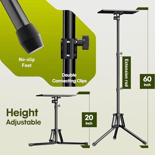 Projector Stand Tripod, Foldable Laptop Tripod with Adjustable Height