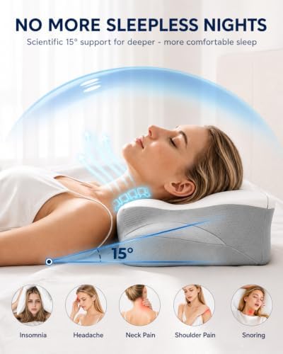 Cervical Neck Pillow, Ergonomic Pillow for Side & Back Sleepers