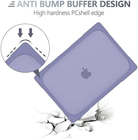 Batianda Heavy Duty Case for MacBook Air 13.6 inch with Stand,Lavender Grey