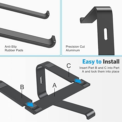 OMOTON Laptop Stand, Detachable Mount for MacBook Air/Pro Dell HP Black