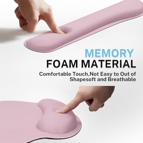 Britimes Ergonomic Mouse Pad Set with Wrist Rest, Pink