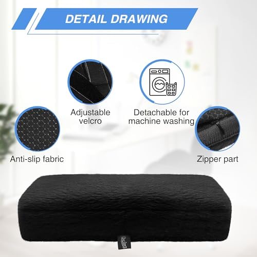 SPRING SEAON Desk & Office Chair Arm Pads Covers Fuzzy Memory Foam Pads