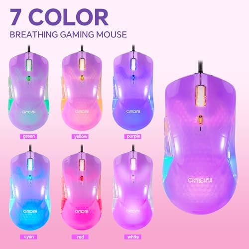 Wired LED Gaming Keyboad and Mouse Combo, 10 RGB Backlit Effects for PC