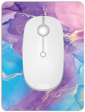Small Mouse Pad, Mini Mouse Pad 6 X 8 Inch with Non-Slip Rubber Base for Keyboard Tray Laptops Wireless Mouse Home Office Travel, Washable & Portable (Marble Purple Blue)