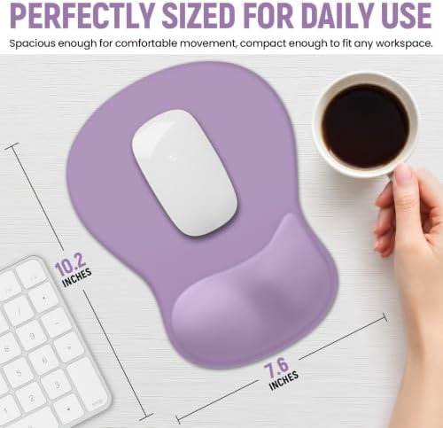 Ergonomic Mouse Pad with Wrist Rest, Gel Wrist Support, Purple