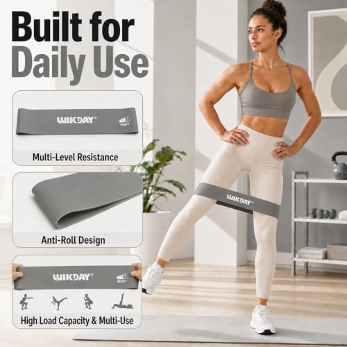 WIKDAY Resistance Bands for Working Out Exercise Loop Bands Workout Bands Set for Men Women Body Stretching, Crossfit Training, Home Workout, Physical Therapy, Booty Legs, Set of 5