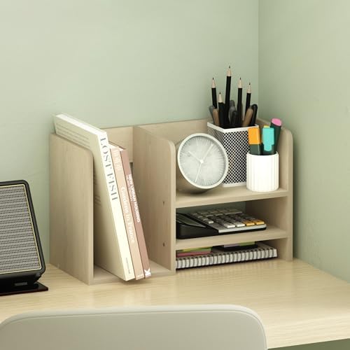 Furinno Hermite Desk Organizers, Office Organization, Natural Oak