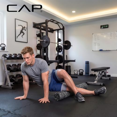 CAP 12-Inch Firm High-Density Foam Roller, Exercise & Recovery Massage, Speckled