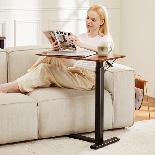 Sweetcrispy Overbed Table, Adjustable Rolling Desk, Mobile Standing Desk