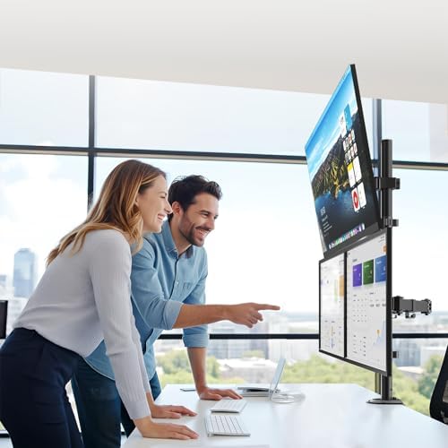 PUTORSEN Triple Monitor Mount for Up to 49" Ultrawide and 32" Monitors