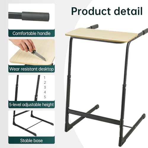 Walking Pad Desk Adjustable Height with Handlebar, 2-in-1 Desk Attachment, Stable Laptop Workstation for Home Office