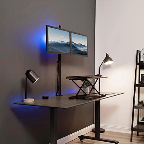 VIVO Dual Monitor Stand Up Desk Mount Extra Tall 39 inch Pole, Fully Adjustable Stand for up to 27 inch Screens, Black, STAND-V012