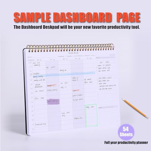 Weekly To Do List Planner w/ Hourly Schedule - A4 Workweek Desk Pad