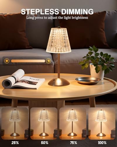 Nusogon 4 Pack Rechargeable Cordless Table Lamp, Touch Control Desk Lamp