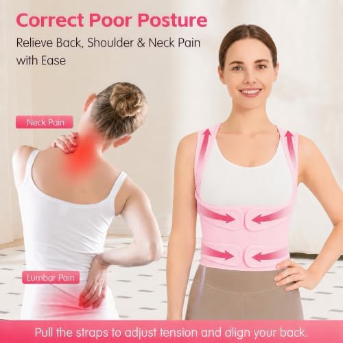 Posture Corrector for Women & Men, Adjustable Full Back Brace Support
