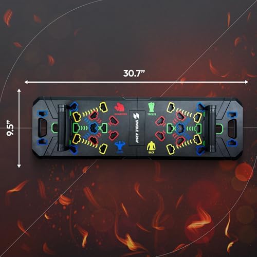 Push Up Board, 20-in-1 Foldable Pushup Board with Ergonomic Handles, Home Gym Workout Equipment for Chest, Shoulders, Triceps & Back, Portable Push Up Stand for Men & Women