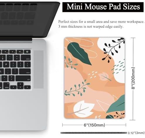 Small Mouse Pad, Mini Mouse Pad 6 X 8 Inch with Non-Slip Rubber Base for Keyboard Tray Laptops Wireless Mouse Home Office Travel, Washable & Portable (Summer)